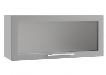 Барселона ШВГС 800 Шкаф верхний горизонтальный со стеклом (Голубой тик/корпус Белый) в Черепаново - cherepanovo.mebel54.com | фото