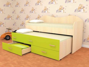 Кровать детская Нимфа двухместная 2.0 Венге/Дуб молочный в Черепаново - cherepanovo.mebel54.com | фото