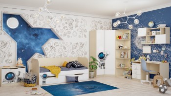Детская комната Санни (Белый/корпус Клен) в Черепаново - cherepanovo.mebel54.com | фото