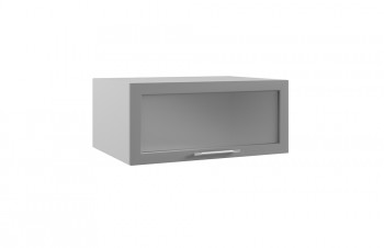Гарда ГПГС 800 шкаф верхний горизонтальный глубокий со стеклом (Белый Эмалит/корпус Серый) в Черепаново - cherepanovo.mebel54.com | фото