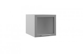 Гарда ГВПГС 500 шкаф верхний горизонтальный глубокий со стеклом высокий (Белый Эмалит/корпус Серый) в Черепаново - cherepanovo.mebel54.com | фото