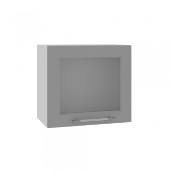 Гарда ВПГС 500 шкаф верхний горизонтальный со стеклом высокий (Белый Эмалит/корпус Серый) в Черепаново - cherepanovo.mebel54.com | фото