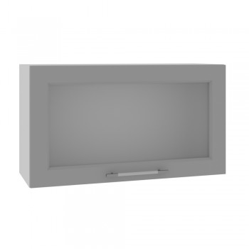 Гарда ВПГС 800 шкаф верхний горизонтальный со стеклом высокий (Белый патина/корпус Серый) в Черепаново - cherepanovo.mebel54.com | фото