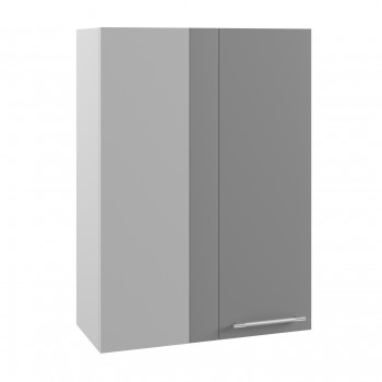 Гарда ВПУ 650 шкаф верхний угловой высокий (Белый Эмалит/корпус Серый) в Черепаново - cherepanovo.mebel54.com | фото