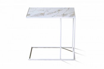 Журнальный столик Stone 018 (Прямоугольный) Металл/Керамика 500 Белый в Черепаново - cherepanovo.mebel54.com | фото