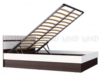 Ким кровать с подъемным механизмом 1,4 (Венге/белый глянец) в Черепаново - cherepanovo.mebel54.com | фото