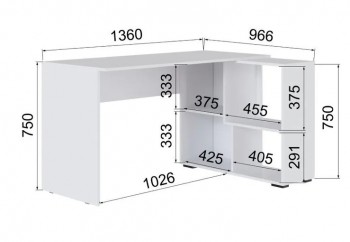Компьютерный стол угловой СКМУ-3 дуб сонома/белый в Черепаново - cherepanovo.mebel54.com | фото