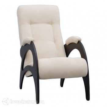Кресло для отдыха Неаполь Модель 9 без лозы (Венге-эмаль/Ткань Ваниль Verona Vanilla) в Черепаново - cherepanovo.mebel54.com | фото
