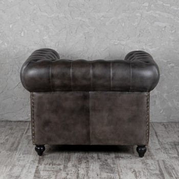Кресло кожаное Лофт Честер (акация) в Черепаново - cherepanovo.mebel54.com | фото
