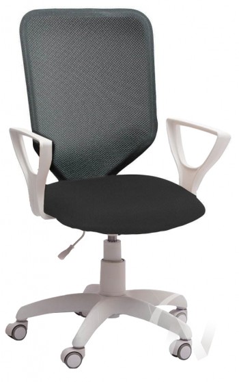 Кресло компьютерное Элегия S (белый/ткань сетка темно-серая) в Черепаново - cherepanovo.mebel54.com | фото