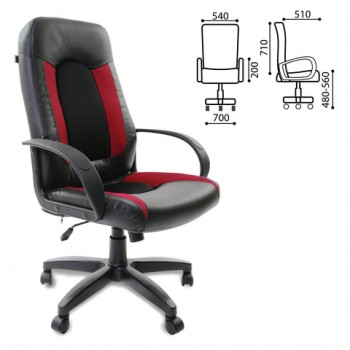 Кресло офисное BRABIX Strike EX-525 (черно-красный) в Черепаново - cherepanovo.mebel54.com | фото
