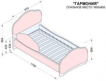 Кровать 160 Гармония 08 Шоколад (мягкий бортик) в Черепаново - cherepanovo.mebel54.com | фото