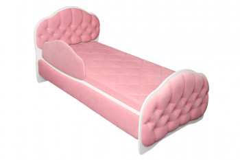 Кровать 160 Гармония 36 Светло-розовый (мягкий бортик) в Черепаново - cherepanovo.mebel54.com | фото
