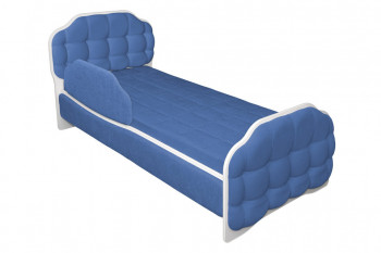 Кровать 170 Атлет 29 Синий (мягкий бортик) в Черепаново - cherepanovo.mebel54.com | фото
