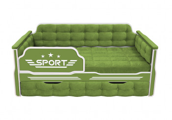Кровать 170 серии Спорт 1 ящик 76 Зелёный (мягкие боковые накладки) в Черепаново - cherepanovo.mebel54.com | фото