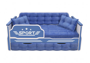 Кровать 170 серии Спорт 1 ящик 85 Синий (подушки) в Черепаново - cherepanovo.mebel54.com | фото