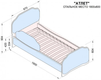 Кровать 180 Атлет 74 жёлтый (мягкий бортик) в Черепаново - cherepanovo.mebel54.com | фото