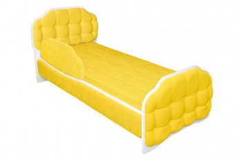 Кровать 180 Атлет 74 жёлтый (мягкий бортик) в Черепаново - cherepanovo.mebel54.com | фото