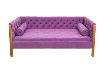 Кровать 180 серии Леди  32 Фиолетовый (подушка валик) в Черепаново - cherepanovo.mebel54.com | фото