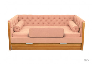 Кровать 180 серии Леди + ящик 15 Бледно-розовый (мягкий бортик/подушка валик) в Черепаново - cherepanovo.mebel54.com | фото