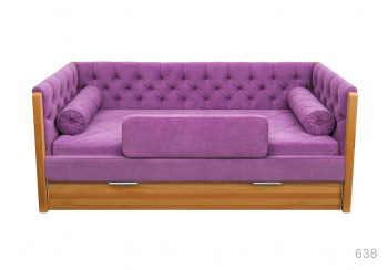 Кровать 180 серии Леди + ящик 32 Фиолетовый (мягкий бортик/подушка валик) в Черепаново - cherepanovo.mebel54.com | фото