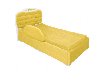 Кровать 190 Атлет Lux 74 Жёлтый (мягкий бортик) в Черепаново - cherepanovo.mebel54.com | фото