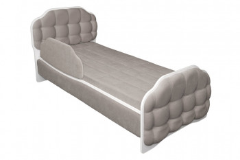 Кровать 190 Атлет Lux 96 Серый (мягкий бортик) в Черепаново - cherepanovo.mebel54.com | фото