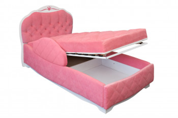 Кровать 190 Гармония Lux 32 Фиолетовый (мягкий бортик) в Черепаново - cherepanovo.mebel54.com | фото