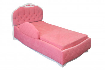 Кровать 190 Гармония Lux 36 Розовый (мягкий бортик) в Черепаново - cherepanovo.mebel54.com | фото