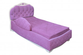 Кровать 190 Гармония Lux 67 Светло-фиолетовый (мягкий бортик) в Черепаново - cherepanovo.mebel54.com | фото