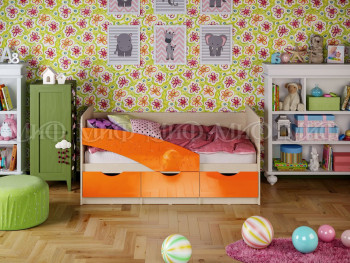 Кровать Бабочки 1,6м (Оранжевый металлик) в Черепаново - cherepanovo.mebel54.com | фото