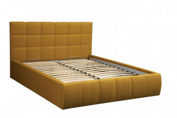 Кровать "Диана" ш. 1400 (Н=1010мм) (жаккард горчица) в Черепаново - cherepanovo.mebel54.com | фото
