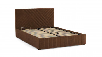 Кровать Гамма ш. 1400 (с основанием для хранения) (велюр тенерифе шоколад) в Черепаново - cherepanovo.mebel54.com | фото