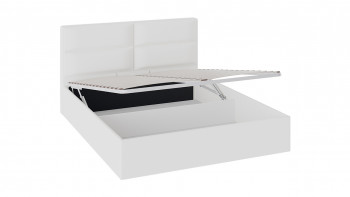 Кровать «Глосс» с мягкой обивкой и подъемным механизмом тип 1 (1400) (Белая) в Черепаново - cherepanovo.mebel54.com | фото