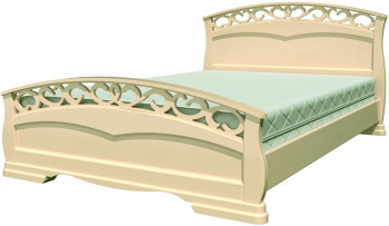 Кровать Грация-1 из массива сосны 1400*2000 Слоновая кость в Черепаново - cherepanovo.mebel54.com | фото