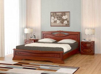 Кровать Карина-7 из массива сосны 1400*2000 Орех в Черепаново - cherepanovo.mebel54.com | фото