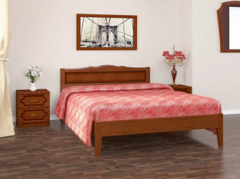 Кровать Карина-7 из массива сосны 1600*2000 Орех в Черепаново - cherepanovo.mebel54.com | фото