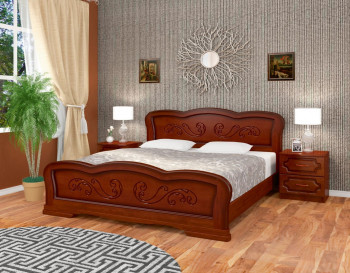 Кровать Карина-8 из массива сосны 1200*2000 Орех в Черепаново - cherepanovo.mebel54.com | фото