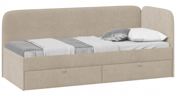 Кровать «Молли» с мягкой обивкой (900) тип 1 (Микровелюр Scandi Cream 03) в Черепаново - cherepanovo.mebel54.com | фото