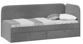 Кровать «Молли» с мягкой обивкой (900) тип 1 (Микровелюр Scandi Graphite 22) в Черепаново - cherepanovo.mebel54.com | фото