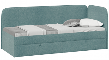 Кровать «Молли» с мягкой обивкой (900) тип 1 (Микровелюр Scandi Indigo 11) в Черепаново - cherepanovo.mebel54.com | фото