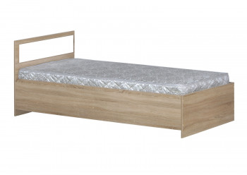 Кровать одинарная 900-2 без матраса (прямые спинки) Дуб Сонома в Черепаново - cherepanovo.mebel54.com | фото