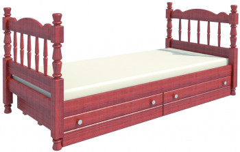 Кровать одинарная Аленка из массива сосны 800*1890 Орех в Черепаново - cherepanovo.mebel54.com | фото
