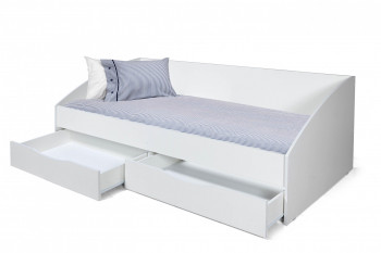 Кровать одинарная "Фея - 3" (симметричная) New/(белый / белый / ДВПО: белый) в Черепаново - cherepanovo.mebel54.com | фото