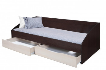 Кровать одинарная "Фея - 3" (симметричная) New (венге / вудлайн кремовый / ДВПО: белый) в Черепаново - cherepanovo.mebel54.com | фото