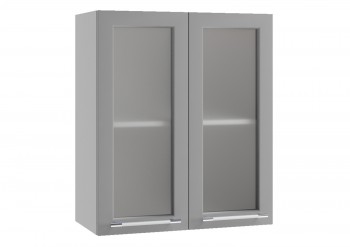 Лофт ПС 600 шкаф верхний со стеклом (Штукатурка белая/корпус Серый) в Черепаново - cherepanovo.mebel54.com | фото