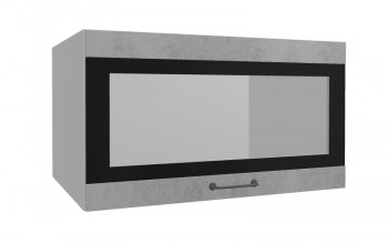 Лофт ВПГСФ 800 шкаф верхний горизонтальный со стеклом высокий с фотопечатью (Бетон светлый/корпус Серый) в Черепаново - cherepanovo.mebel54.com | фото