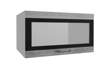 Лофт ВПГСФ 800 шкаф верхний горизонтальный со стеклом высокий с фотопечатью (Дуб майский/корпус Серый) в Черепаново - cherepanovo.mebel54.com | фото