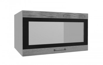 Лофт ВПГСФ 800 шкаф верхний горизонтальный со стеклом высокий с фотопечатью (Дуб цикорий/корпус Серый) в Черепаново - cherepanovo.mebel54.com | фото