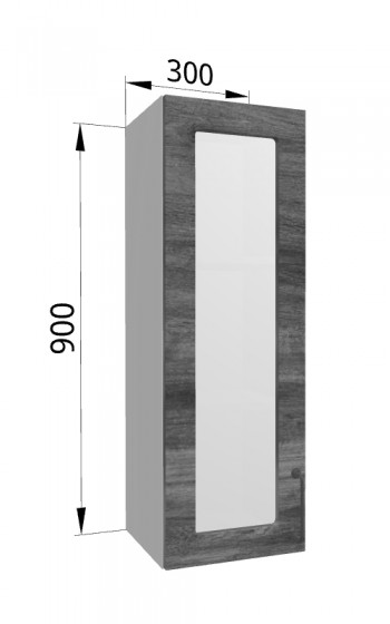Лофт ВПС 300 шкаф верхний со стеклом высокий (Дуб бурый/корпус Серый) в Черепаново - cherepanovo.mebel54.com | фото
